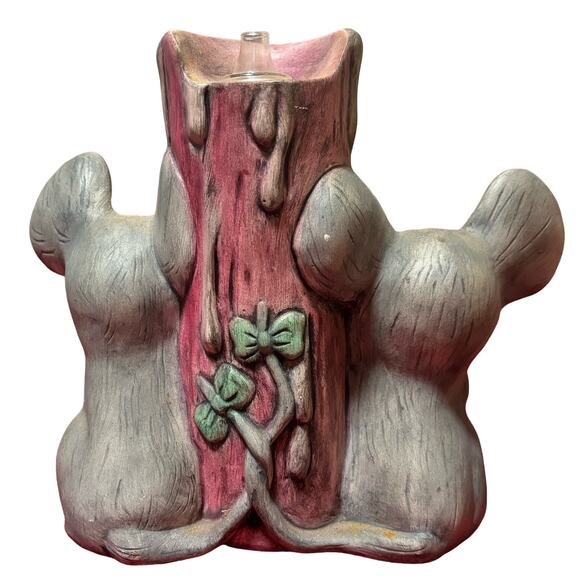 Vintage Christmas Mice with small vase - Picture 2 of 6